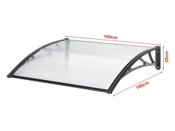 Cobertura de entrada de design cobertura de boas-vindas resistente às intempéries 100 x 100 cm preta transparente 03_0006380