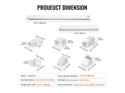 Cobertura de Linha SucceBuy 7.62cm de Largura 535 cm para Mini-Ar-Condicionado Separado/Central em PVC