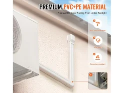 Cobertura de Linha SucceBuy 7.62cm de Largura 535 cm para Mini-Ar-Condicionado Separado/Central em PVC