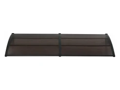 Cobertura de porta em alumínio policarbonato ABS resistente às intempéries 240 x 100 cm preto e marrom 03_0004672