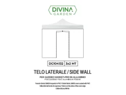 Cobertura lateral branca à prova d'água de 3x2m com porta enrolável para gazebo dobrável Market-Pro