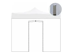 Cobertura lateral impermeável branca de 3x2m com janela de gazebo dobrável de 3x3m
