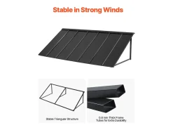 Cobertura para Porta SucceBuy de Entrada, 203x91 cm, Cobertura para Porta Exterior em Metal, Estrutura em Aço, para Portas de Entrada, Janelas de Varanda, Varandas