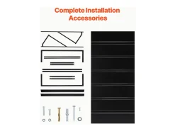 Cobertura para Porta SucceBuy de Entrada, 203x91 cm, Cobertura para Porta Exterior em Metal, Estrutura em Aço, para Portas de Entrada, Janelas de Varanda, Varandas