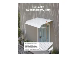 Cobertura para Porta SucceBuy de Entrada, 122 x 106,6 cm, Toldo para Porta Exterior em Alumínio, para Portas de Entrada, Janelas de Varanda, Varandas