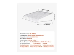 Cobertura para Porta SucceBuy de Entrada, 101,6x106,6 cm, Toldo para Porta Exterior em Alumínio, para Portas de Entrada, Janelas de Varanda, Varandas