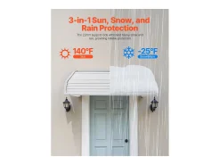 Cobertura para Porta SucceBuy de Entrada, 101,6x106,6 cm, Toldo para Porta Exterior em Alumínio, para Portas de Entrada, Janelas de Varanda, Varandas