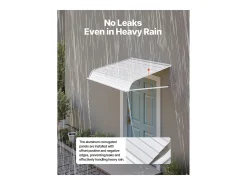 Cobertura para Porta SucceBuy de Entrada, 101,6x106,6 cm, Toldo para Porta Exterior em Alumínio, para Portas de Entrada, Janelas de Varanda, Varandas