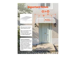 Cobertura para Porta SucceBuy de Entrada, 101,6x106,6 cm, Toldo para Porta Exterior em Alumínio, para Portas de Entrada, Janelas de Varanda, Varandas