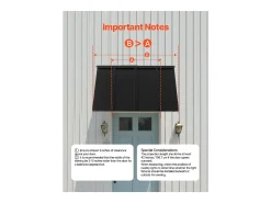 Cobertura para Porta SucceBuy de Entrada, 112,5x61 cm, Cobertura para Porta Exterior em Metal, Estrutura em Aço, Abrigo contra a Chuva, para Portas de Entrada