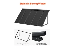 Cobertura para Porta SucceBuy de Entrada, 143 x 61 cm Toldo para Porta Exterior em Metal, Estrutura em Aço, Abrigo contra a Chuva, para Portas de Entrada, Varandas