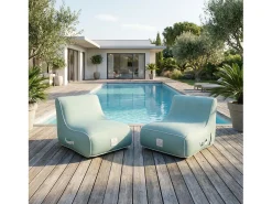 Coco Lounge Cadeirão de jardim insuflável RIVIERA ambiente Soge verde água