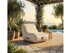 Coco Lounge Cadeirão de jardim insuflável RIVIERA ambiente Aloha branco cru