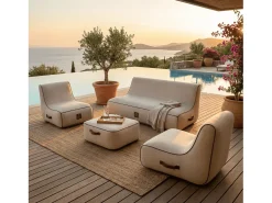 Coco Lounge Conjunto de jardim insuflável Aloha branco cru