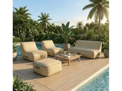 Coco Lounge Conjunto de jardim insuflável Boho cor juta