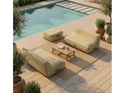 Coco Lounge Sofá de jardim insuflável ALIZÉ ambiente Boho cor juta