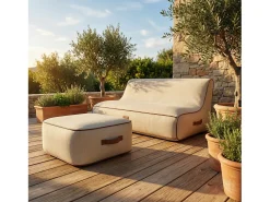 Coco Lounge Sofá de jardim insuflável ALIZÉ ambiente Aloha branco cru
