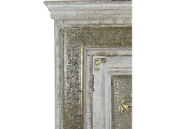 Coffret en manguier branco vieilli craquelé