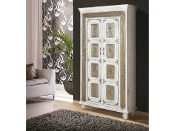 Coffret en manguier branco vieilli craquelé