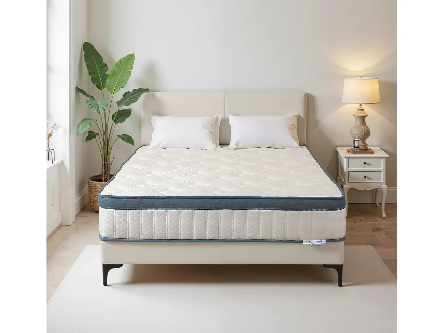 Colchões 90 x 190 cm, altura 22 cm, colchão com molas em sacos, dureza média H3, colchão com molas e espuma de memória de forma em gel