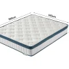 Colchões 140 x 190 cm, altura 22 cm, colchão com molas em sacos, dureza média H3, colchão com molas e espuma de memória de forma em gel