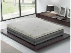 ColchõesSlats - Memory Foam Topper - 10 cm de altura - Capa removível de aloe vera 160x200