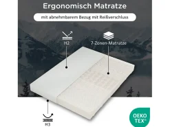 Colchão 160 x 200 cm espuma 7 zonas de conforto espessura 20cm - Merax