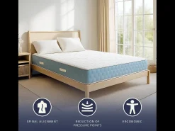 Colchão casal 180x200 Waterfoam ortopédico | Altura 21 cm | Espuma losangular 2 cm | Classe 1 | Ergonómico e respirável | Produzido em Itália