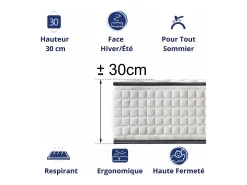 Colchão CESAR FRESH Viscoelástico de Luxo (140x190 cm - Altura: 30 cm)