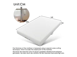 Colchão de espuma - 140 x 200 cm - Colchão de conforto de 7 zonas com alças e capa lavável - branco