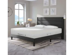 Colchão de espuma - 140 x 200 cm - Colchão de conforto de 7 zonas com alças e capa lavável - branco