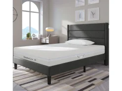Colchão de espuma - 90 x 200 cm - colchão de conforto de 7 zonas com alças e capa lavável - branco