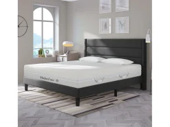 Colchão de espuma - 160 x 200 cm - colchão de conforto de 7 zonas com alças e capa lavável - branco