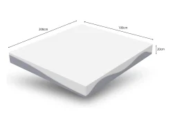Colchão de espuma de 180x200 cm, conforto médio H3/H4, altura 20 cm, certificado Oeko-TEX, reversível, capa removível, cinza e branco.