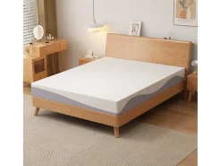 Colchão de espuma de 180x200 cm, conforto médio H3/H4, altura 20 cm, certificado Oeko-TEX, reversível, capa removível, cinza e branco.