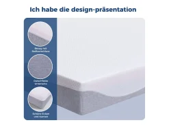 Colchão de espuma de 180x200 cm, conforto médio H3/H4, altura 20 cm, certificado Oeko-TEX, reversível, capa removível, cinza e branco.