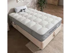 Colchão de espuma fria - 90 x 200 cm - altura 20 cm - com núcleo de molas - Espuma + Mola - branco