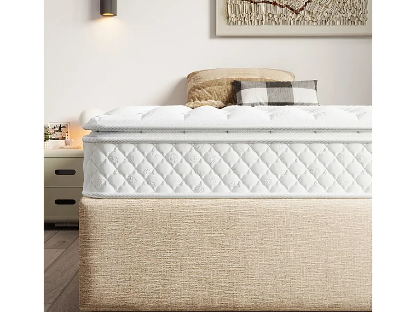 Colchão de espuma fria de 160 x 200 cm com 7 zonas de molas ensacadas e sobrecolchão integrado, 25 cm de espessura, Oeko-Tex, firmeza média