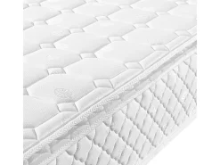 Colchão de espuma fria de 160 x 200 cm com 7 zonas de molas ensacadas e sobrecolchão integrado, 25 cm de espessura, Oeko-Tex, firmeza média