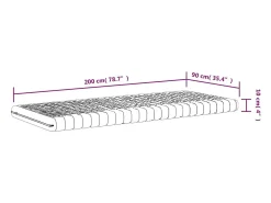 Colchão de espuma 90x200 cm 7 zonas dureza 20 ILD branco