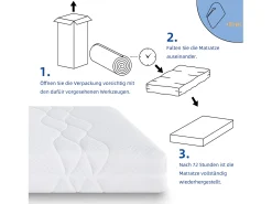 Colchão de molas ensacadas H3 de 180x200 cm, 7 zonas ergonômicas, 20 cm de altura, certificado Öko-Tex - Conforto ideal e suporte firme para um sono melhor.