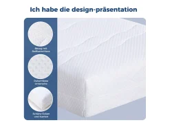 Colchão de molas ensacadas H3 de 180x200 cm, 7 zonas ergonômicas, 20 cm de altura, certificado Öko-Tex - Conforto ideal e suporte firme para um sono melhor.