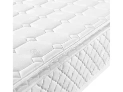 Colchão de molas 140x200 cm espuma espessura 25 cm - dureza H3 - capa acolchoada em microfibra - Branco