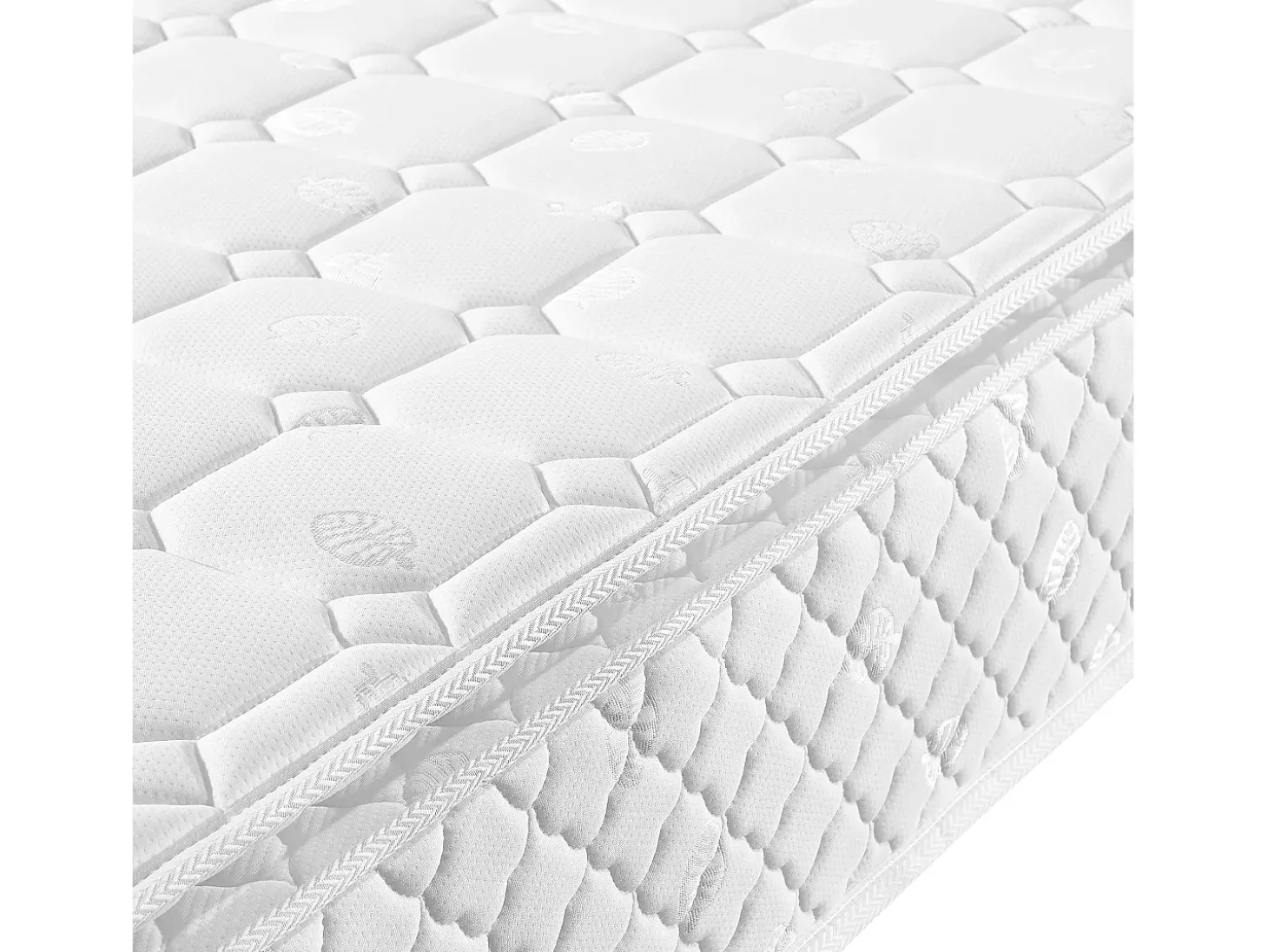 Colchão de molas 140x200 cm espuma espessura 25 cm - dureza H3 - capa acolchoada em microfibra - Branco