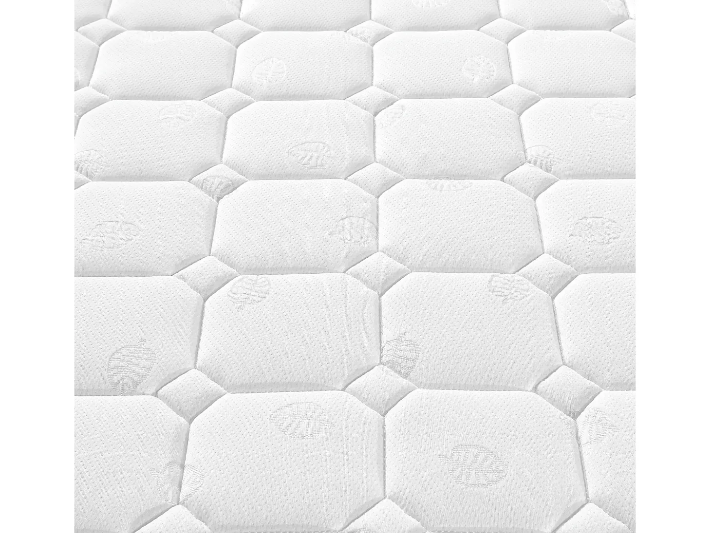 Colchão de molas 140x200 cm espuma espessura 25 cm - dureza H3 - capa acolchoada em microfibra - Branco