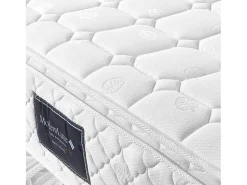 Colchão de molas 160x200 cm espuma espessura 25 cm - dureza H3 - capa acolchoada em microfibra - Branco