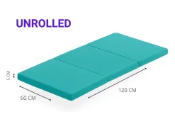 Colchão dobrável para berço de viagem LULÚ – Espuma HR D23, 120x60 cm, 5 cm de espessura, tecido 3D respirável e confortável