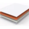 Colchão H3 confortável, suporte médio, certificado Eco-Tex, lavável, 5 cm de altura, tamanho 180x200 cm, espuma laranja, colchão branco.