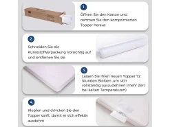 Colchão H3 confortável, suporte médio, certificado Eco-Tex, lavável, 5 cm de altura, tamanho 180x200 cm, espuma laranja, colchão branco.
