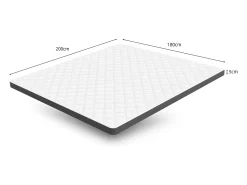 Colchão H3 confortável, suporte médio, certificado Eco-Tex, 7 cm de altura, tamanho 180x200 cm, espuma de 7 zonas, suporte eficaz para a região lombar.